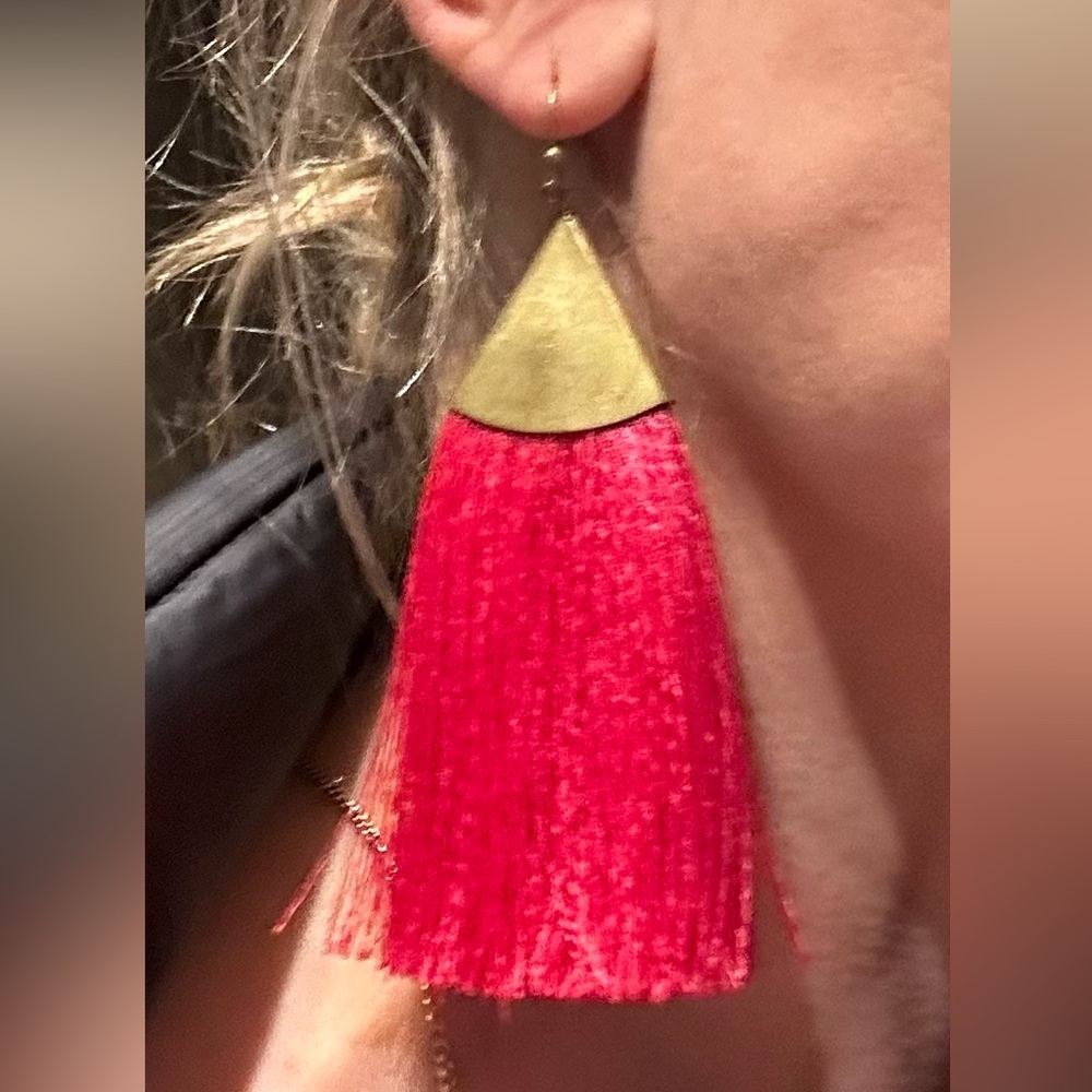 Hot pink tassel earrings